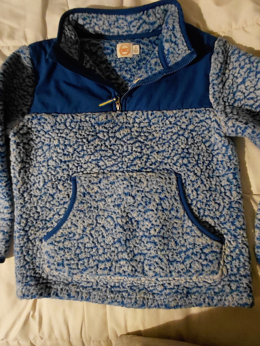 Wonder Nation Blue Sherpa Half-Zip Pullover Boys or Girls S 6-7 Excellent